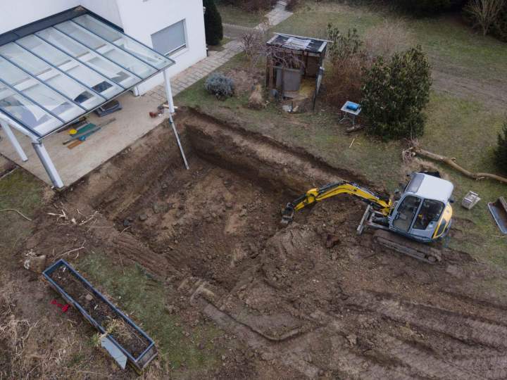 Préparation terrain pour piscine Chambéry